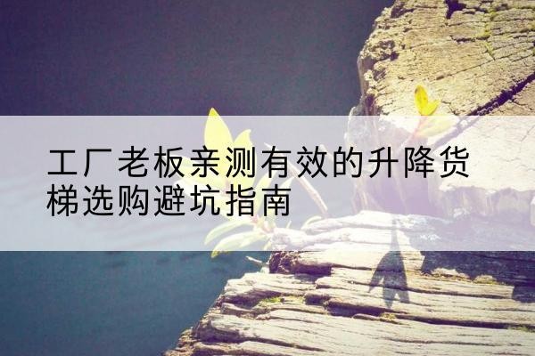 偃师升降货梯怎么选-工厂老板亲测有效的升降货梯选购避坑指南