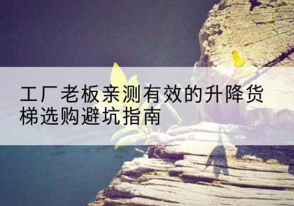 偃师升降货梯怎么选-工厂老板亲测有效的升降货梯选购避坑指南